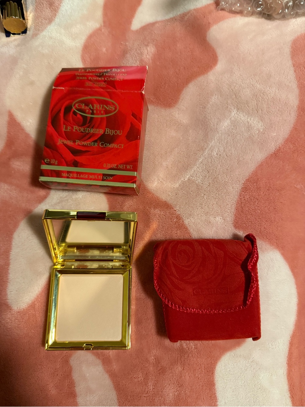 Vintage New Clarins Le Poudrier Bijou Jewel Powder Compact #10 Transparent